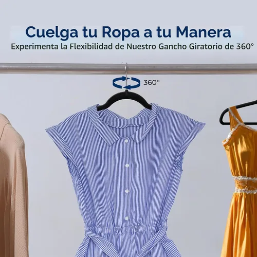 Vista 6 de SereneLife Paquete de 10 Perchas para Ropa de Terciopelo – Perchas Antideslizantes para Ropa con Diseño de Servicio Pesado, Perchas Delgadas que