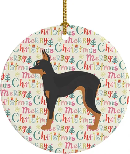 Vista 20 de Caroline's Treasures Abyssinian Sand Terrier - Adorno de cerámica para colgar en el árbol de Navidad, para el hogar, Navidad, fiestas, regalo, 3