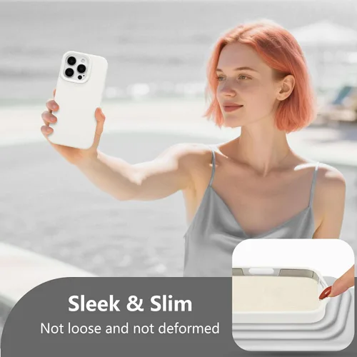 Vista 181 de Funda magnética de silicona para iPhone 13 Pro, color blanco antiguo [Compatible con Magsafe] [Forro de microfibra suave antiarañazos], funda
