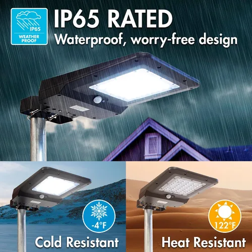 Vista 7 de Wagan EL8586 - Farola solar integrada de 1600 lúmenes, reflector de seguridad, sensor de movimiento, impermeable, resistente a la intemperie