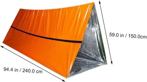Vista 2 de BESPORTBLE Tienda de campaña de tubo al aire libre de emergencia portátil a prueba de viento PE Material Tienda de supervivencia para acampar