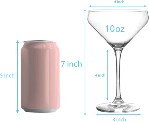 Vista 3 de Crystal Martini - Juego de 4 vasos de cóctel de 11 onzas con caja de regalo de alta calidad, fuertes, sin plomo, transparente