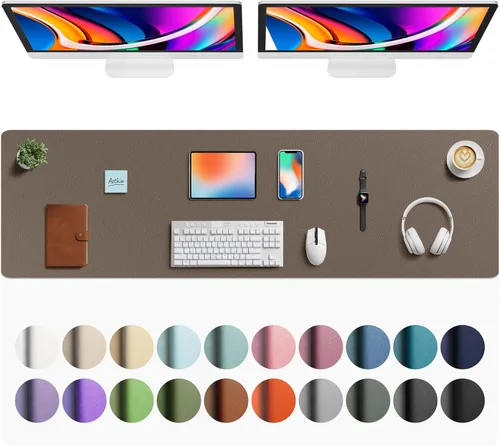 Vista 52 de Aothia - Protector de escritorio de cuero sintético grande, base antideslizante para mouse y superficie para escribir, impermeable, fácil de Agua