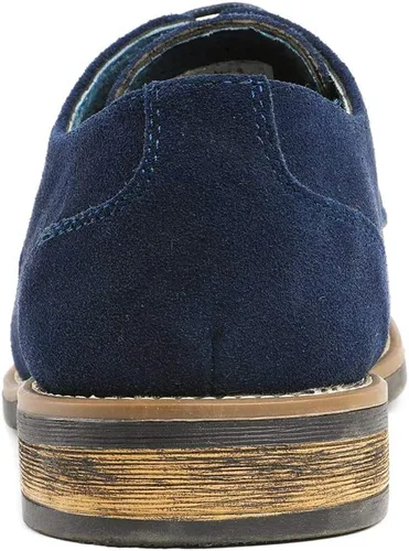 Vista 5 de Bruno Marc Zapatos estilo oxford de gamuza con cordones para hombre.