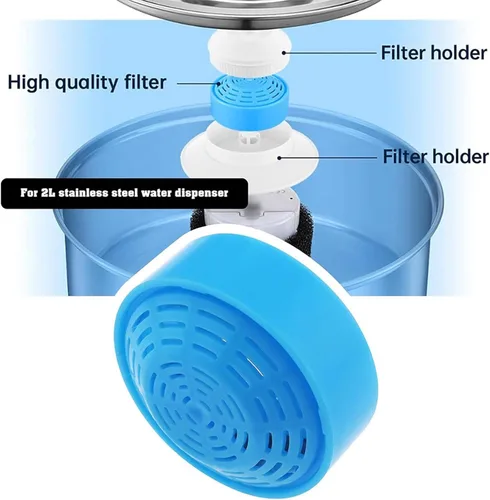 Vista 6 de Fuente de agua de cerámica para gatos de 1.5 L/50.73 onzas, dispensador de agua en torre para gatos, dispensador de agua para perros, fuente