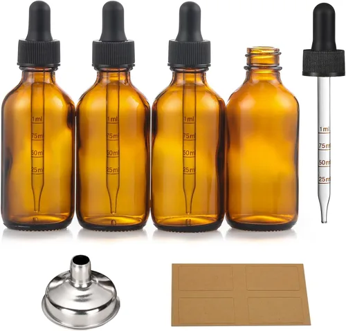 Vista 10 de AOZITA Paquete de 4 botellas cuentagotas de 1 oz, Ámbar