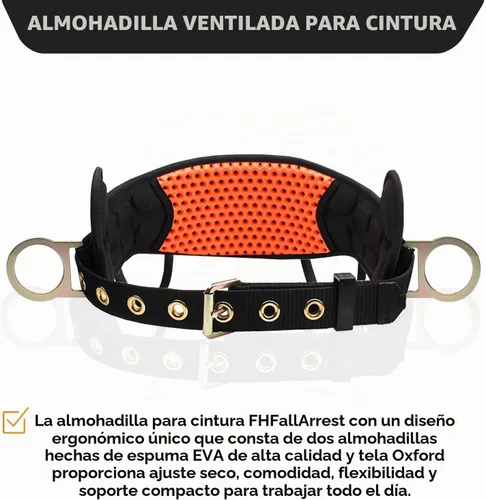 Vista 5 de Arnés de Seguridad Cinturón de Escalada - Cinturón de Seguridad con Hebilla de Lengüeta con Almohadilla de Cintura Ventilable y que Absorbe