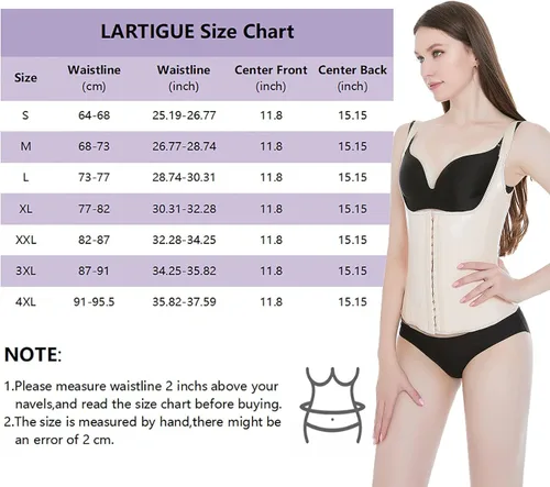 Vista 3 de LARTIGUE Entrenador de cintura de látex para mujer, debajo del busto, corsé de entrenamiento, faja moldeadora de reloj de arena