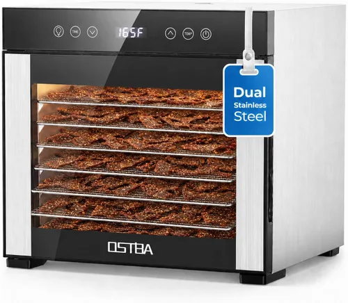 Vista 9 de OSTBA Deshidratador de alimentos con 12 bandejas, secadora de 850 W