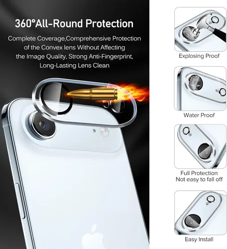 Vista 3 de ivoler Paquete de 3 + 3 protectores de pantalla de vidrio templado para iPhone Air de 6.5 pulgadas con protector de lente de cámara con marco