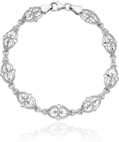 Vista 5 de IceCarats Pulsera de cadena de oro blanco de 14 quilates, Oro blanco, No es una piedra preciosa