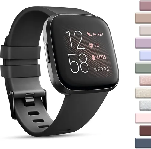 Vista 18 de Paquete de 8 correas deportivas compatibles con Fitbit Versa 2, correas de repuesto clásicas de silicona suave para reloj inteligente Fitbit Versa 2
