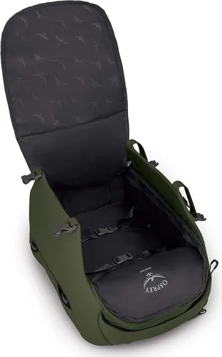 Vista 4 de Osprey Porter 46 Mochila de viaje + juego de cubos de embalaje, verde haybale, talla única