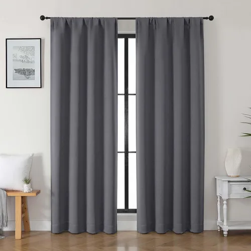 Vista 49 de Gwine Cortinas opacas para dormitorio, 54 pulgadas de largo, paneles de cortina de ventana con aislamiento térmico y reducción de ruido, cortinas