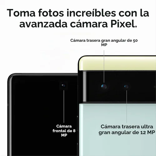 Vista 4 de Google Pixel 6 - Teléfono Android 5G, teléfono inteligente desbloqueado con lente ancha y ultraancha, 128 GB, color coral Un poco de coral