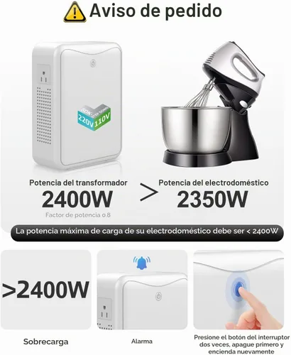 Vista 6 de Convertidores de voltaje 220v a 110v transformador reductor 3000w, sin ruido, traje para freidora de aire, cafetera, para electrodomésticos