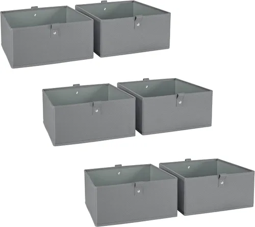 Vista 14 de RiverRidge Set de 2 contenedores de almacenamiento plegables para niños - Organizador de 10.5" con asas - Organizador de armario color oliva