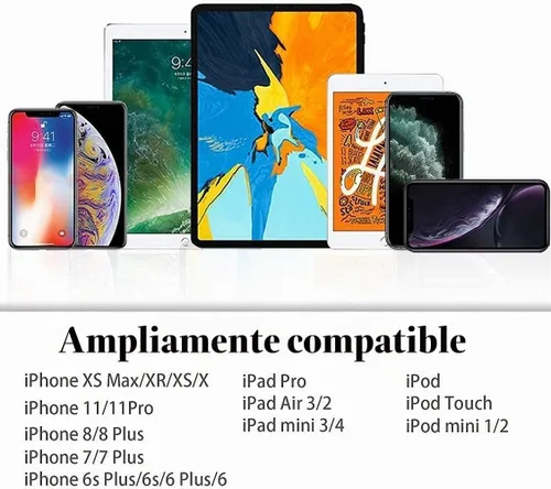 Vista 5 de [Certificado MFi de Apple] Paquete de 2 adaptadores Lightning a 2 Lightning para iPhone, Dual Lightning AUX + adaptador de carga, divisor de cable