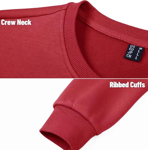 Vista 6 de MAGCOMSEN Sudadera de cuello redondo para hombre, de manga larga, informal, cálido, forro polar