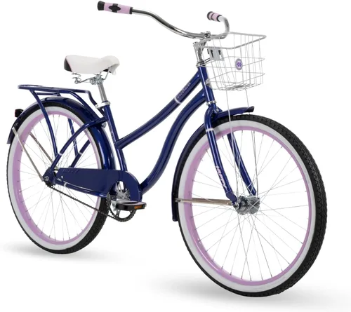Vista 16 de Huffy Cruiser Bike, Fairmont or Woodhaven Model, 20/24/26 Inch Sizes, Perfect for Casual Rides, Ergonomic Design, Rear Rack and Basket on Woodhaven