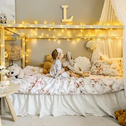 Vista 2 de JMEXSUSS - Tira de 100 luces led para interiores, 8 modos, enchufables, parpadeantes, 33 pies, luces navideñas para exteriores, a prueba de agua