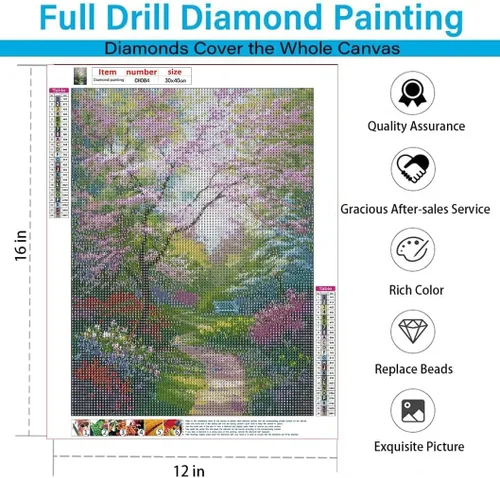 Vista 3 de Eiazuiks Kits de Pintura de Diamantes para Adultos, Paisaje 5D Kits de Arte de Diamantes DIY Perforación Completa Puntos de Diamantes para Regalo