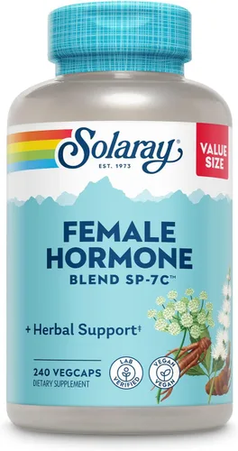 Vista 7 de SOLARAY Mezcla de Hormonas Femeninas SP-7C Con Cimicifuga, Dong Quai, Pasiflora, Yam Silvestre y Más 100 Cápsulas Vegetales, 50 Porciones