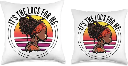 Vista 3 de Locs Afro Dreadlocks Love Natural Beauty Hair It's the Locs for Me Afro Hair Black American African Girl Throw Pillow, 16x16, Multicolor