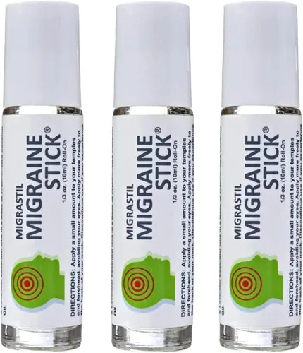 Vista 7 de Aceite esencial de aromaterapia Migrastil, aplicador con bolilla para alivio de migrañas y dolores de cabeza, 0.35 onzas líquidas With spearmint &