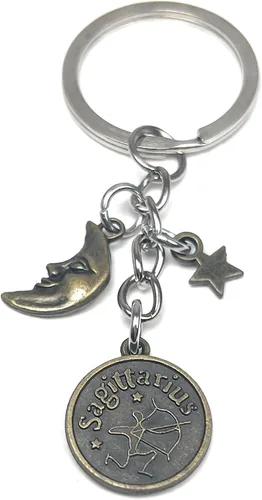 Vista 11 de It's All About...You! Bronze Zodiac Sign Moon & Star Keychain Horoscope Constellations Astrological 12 Signs