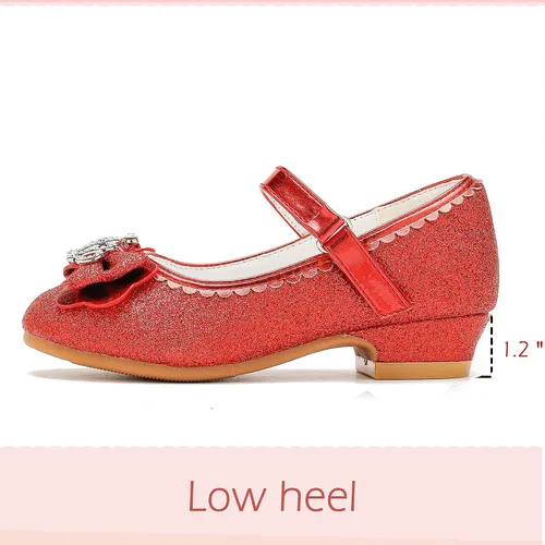 Vista 5 de Walofou Zapatos de vestir para niñas de flores, zapatos de tacón para fiesta de boda, zapatos planos de princesa Mary Jane para niños pequeños
