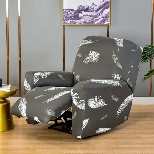 Vista 5 de Fundas para silla reclinable para silla reclinable, 4 piezas, funda para sofá reclinable con bolsillos, funda elástica antideslizante y reclinable