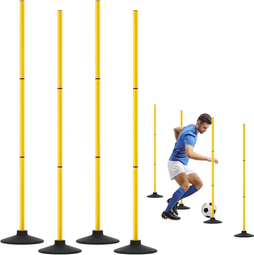 Vista 8 de GHB Postes de Agilidad Paquete de 4 de 50" Postes de Entrenamiento de Fútbol Deportivo, Equipo de Entrenamiento de Velocidad Desmontable Accesorios