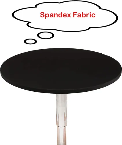 Vista 2 de JISEN Mantel redondo elástico de licra para cóctel ajustado, con tapa de mesa, 18-22 pulgadas, A-Negro