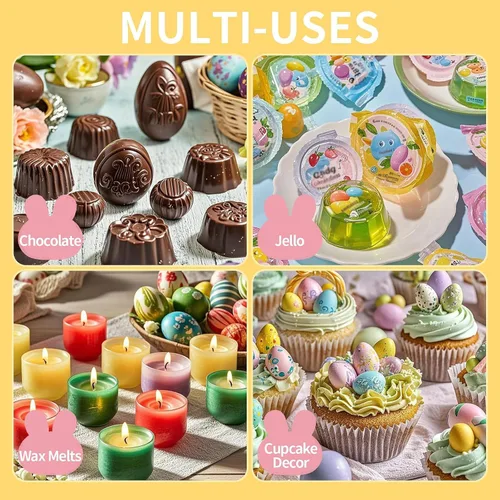 Vista 6 de Moldes de gelatina de huevo de Pascua, paquete de 3 moldes de chocolate con forma de conejo, molde de silicona para golosinas de chocolate, dulces