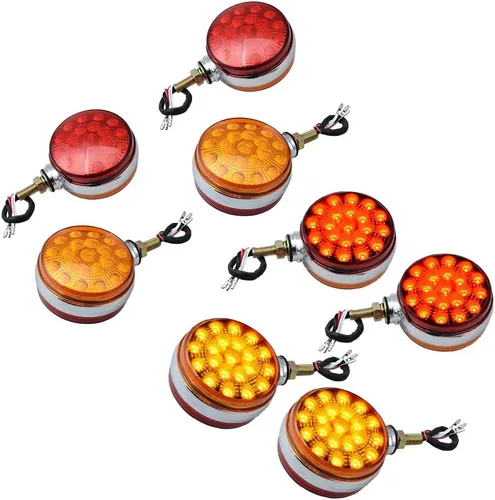 Vista 15 de Astra Depot 2 luces cuadradas de 51 LED para guardabarros de remolque, luces direccionales, doble cara, pedestal, luz de esquina, reflector, doble