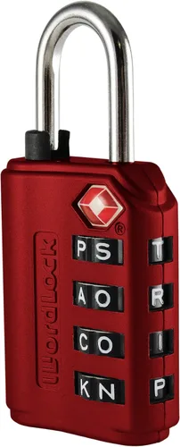 Vista 6 de Wordlock LL-206-RD - Candado de combinación aprobado por la TSA, 4 diales, rojo, normal