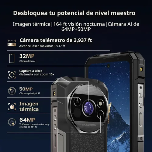 Vista 13 de FOSSIBOT F115 ultra 5G 20000mAh/33W de imágenes térmicas rugosas Android 16 Gris