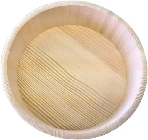 Vista 7 de TIKUSAN Hangiri - Tina de mezcla de arroz Hangiri de madera, banda de PP con tapa, hecha en Japón, hecha de abeto Momi, sushi, arroz, sushi oke