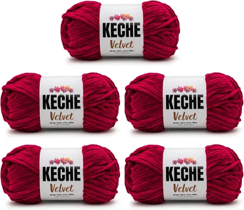 Vista 94 de Keche Hilo para ganchillo, hilo de terciopelo, chenilla suave, manta de bebé voluminosa amigurumi Yarn 3.53 oz (132 yardas) - Arona