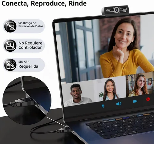 Vista 6 de Diccik Cámara web 2K para PC, videollamadas Full HD, corrección de luz HD, funciona con Skype, Zoom, FaceTime, Hangouts, PC/Mac/Laptop/MacBook/Tablet