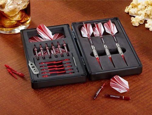 Vista 3 de Casemaster Sinister - Estuche magnético de aluminio para dardos con espacio de corte de precisión para sostener 3 dardos de punta de acero o punta