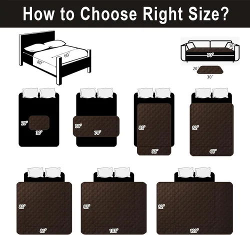 Vista 5 de Funda de Cama 100% Impermeable para Perro 30 x 70 pulgadas Reversible Reutilizable Tapete de Campamento para Niños/Mascotas/Perros/Gatos Lavable