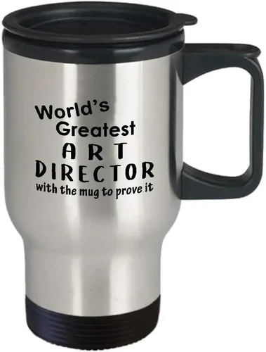 Vista 2 de Gifts for Art Director Travel Mug Insulated Coffee Tumbler - Artist Dept Creative Department Team Design Advertising Office Funny Cute Gag