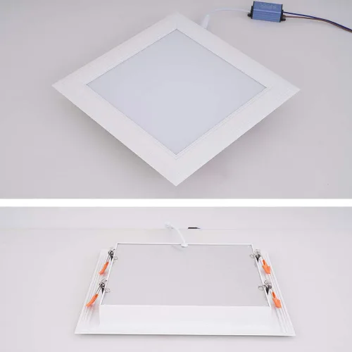 Vista 3 de Iluminación LED empotrable de 9 pulgadas (OD 9.84 pulgadas / ID 8.66 pulgadas) 15 W, lámpara cuadrada de techo no regulable