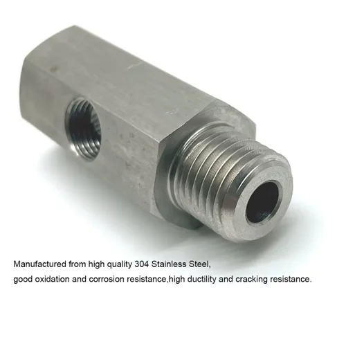 Vista 3 de M14 1,5 macho M14 hembra 1/8 NPT puerto lateral Sensor de presión de aceite adaptador acero inoxidable