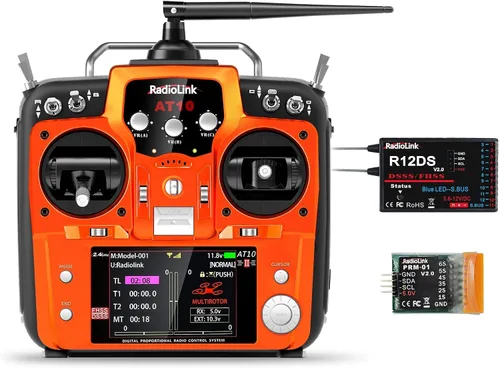 Vista 9 de Radiolink AT10II 12CH 2.4G Transmisor y receptor RC R12DS Gris