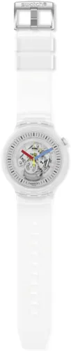Vista 2 de Swatch Reloj unisex CLEARLY BOLD (Modelo SB01K100), Transparente, Reloj estándar