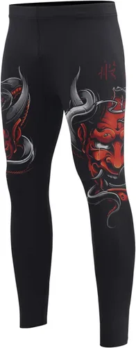 Vista 2 de O2TEE Máscara Samurai Grappling Spats Mallas de compresión Pant- Running BJJ, MMA, Muay Thai