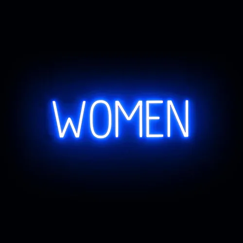 Vista 29 de SpellBrite Letrero de MEN para baños de negocios Letreros relacionados con el baño con aspecto de neón, luz LED azul 13.8 x 6.3 pulgadas